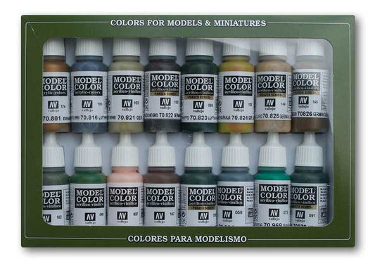 17ml x16 Vallejo - Model Colour Acrylic Paint Set German Camouflage WWII