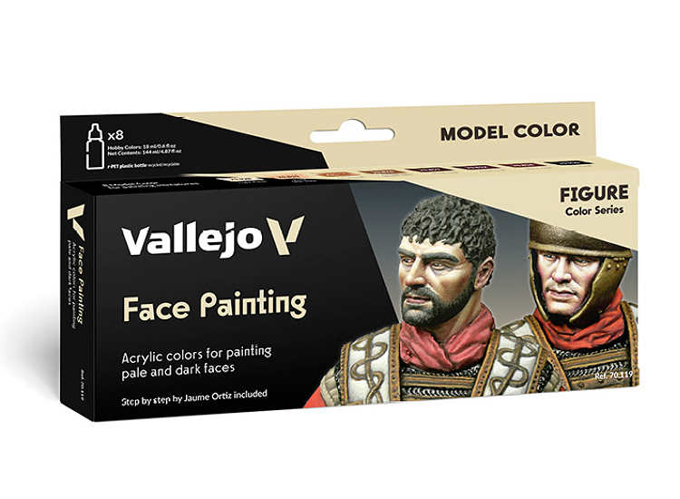 18ml x 8 Vallejo - Model Color Acrylic Paint Set  - Faces Painting Set