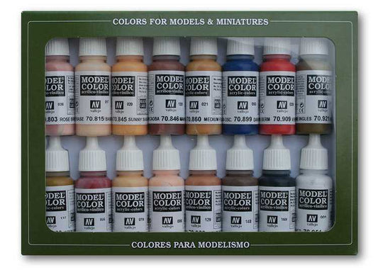 17ml x16 Vallejo - Model Colour Set- Face / Skin Colours (x16)