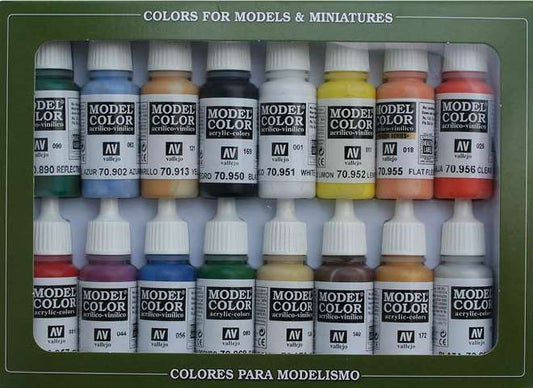 17ml x16 Vallejo - Model Color Acrylic Paint Set - USA Basic Military