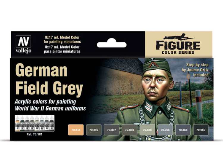 17ml x 8 Vallejo - Model Color Set - German Field Grey Uniform Set