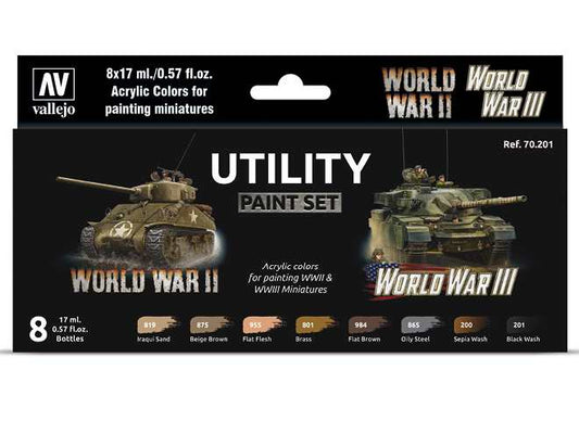 18ml x8 Vallejo - Model Color Acrylic Paint Set - WWII / WWIII Utility