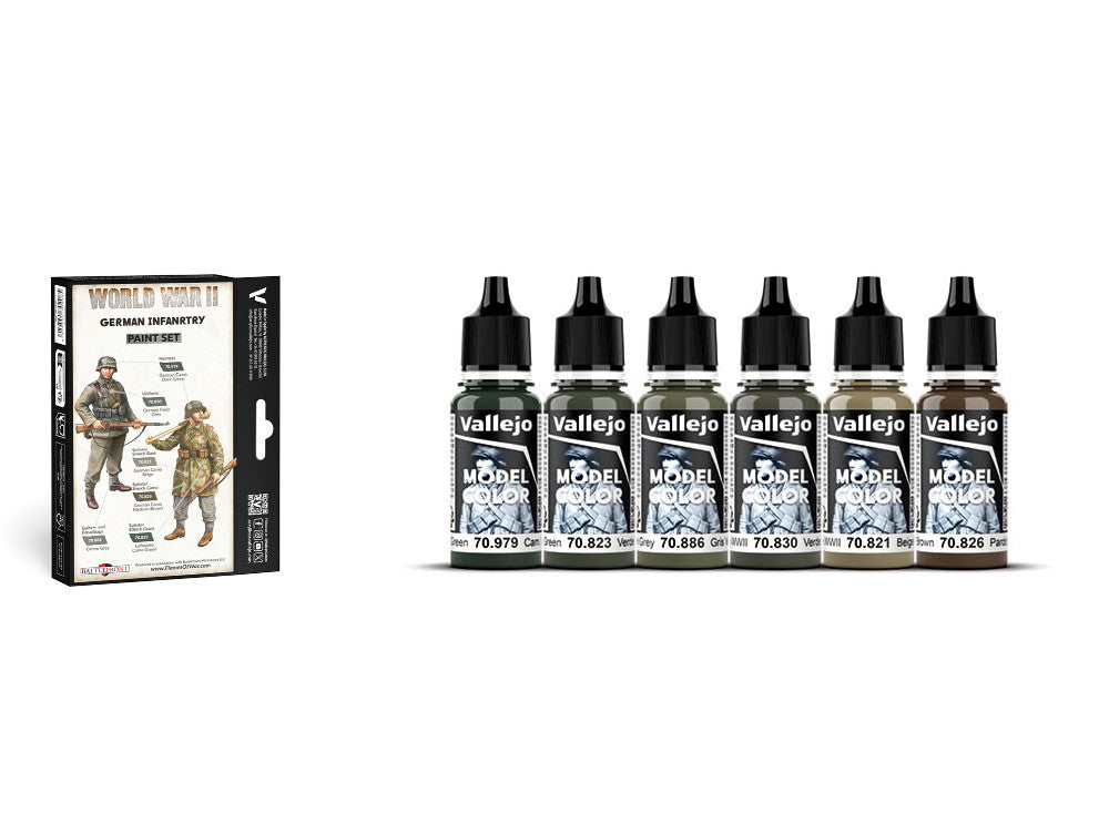 18ml x6 Vallejo - Model Color Acrylic Paint Set - WWII German Infantry