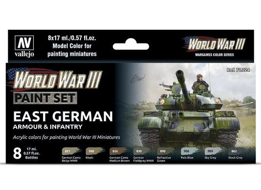 17ml x8 Vallejo - Model Color Acrylic Paint Set - East German Armour / Infantry