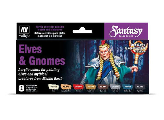 17ml x 8 Vallejo - Model Color Acrylic Paint Set - Elves & Gnomes