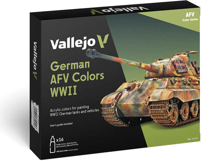 18ml x16 Vallejo - Model Color Acrylic Paint Set - German AFV WWII