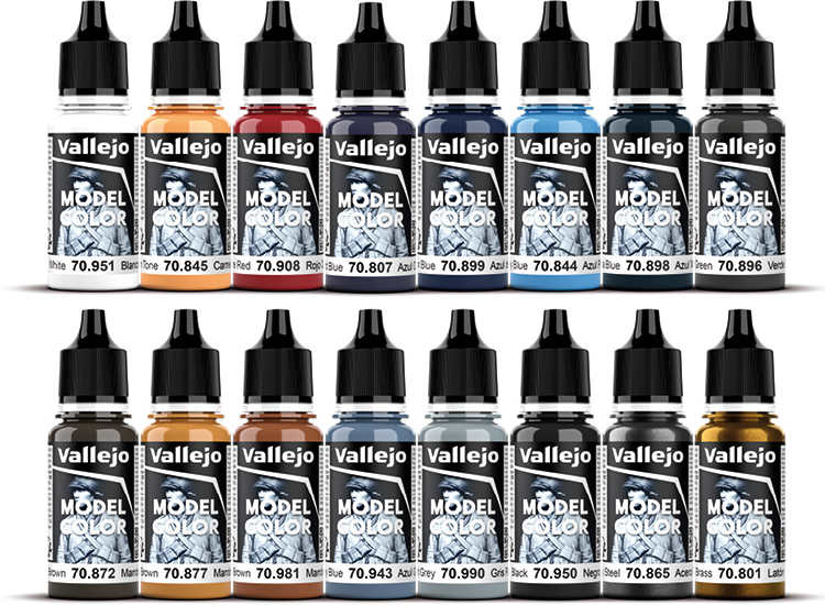 18ml x 16 Vallejo - Model Color Acrylic Paint Set - American Civil War