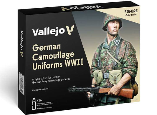 18ml x16 Vallejo - Model Color Acrylic Paint Set - German Camouflage Uniforms WWII