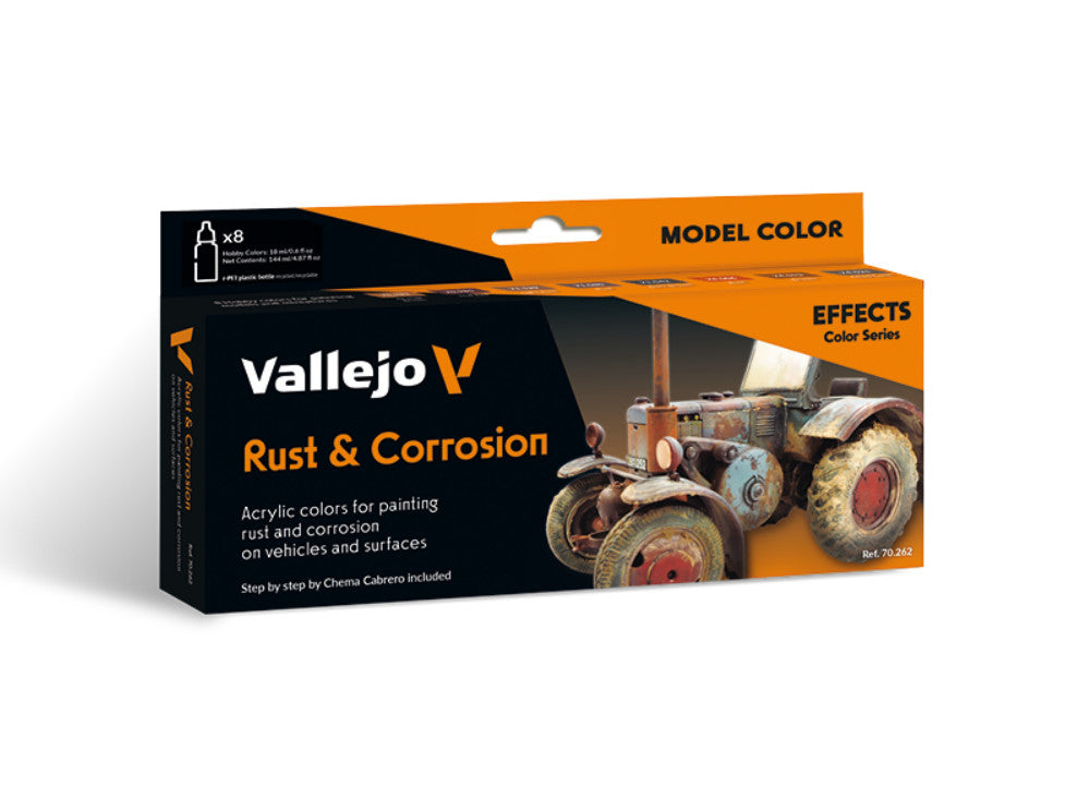 18ml x8 Vallejo - Model Color Acrylic Paint Set - Rust & Corrosion
