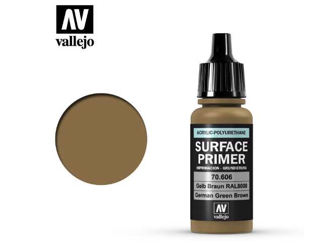 17ml Vallejo - Polyurethane Primer - German Green Brown RAL 8000