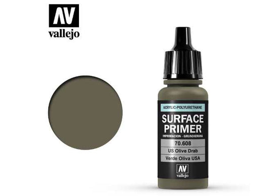 17ml Vallejo - Polyurethane Primer - US Olive Drab