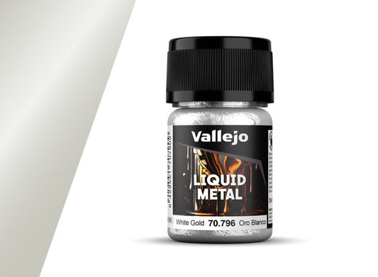 35ml Vallejo - Liquid Metal -  White Gold