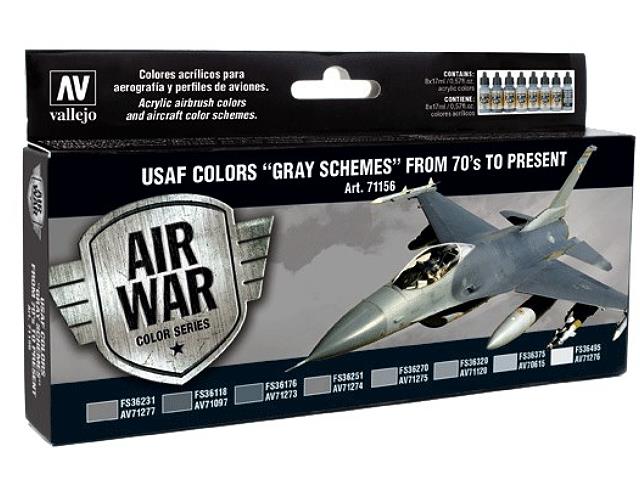 17ml x 8 Vallejo - Model Air Set - USAF Colours Grey Schemes from 70's to present