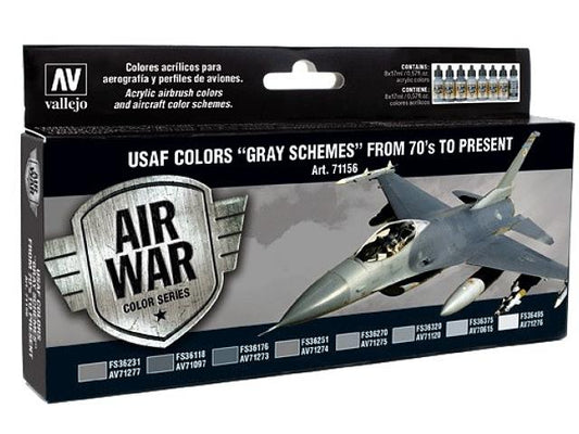 17ml x 8 Vallejo - Model Air Set - USAF Colours Grey Schemes from 70's to present