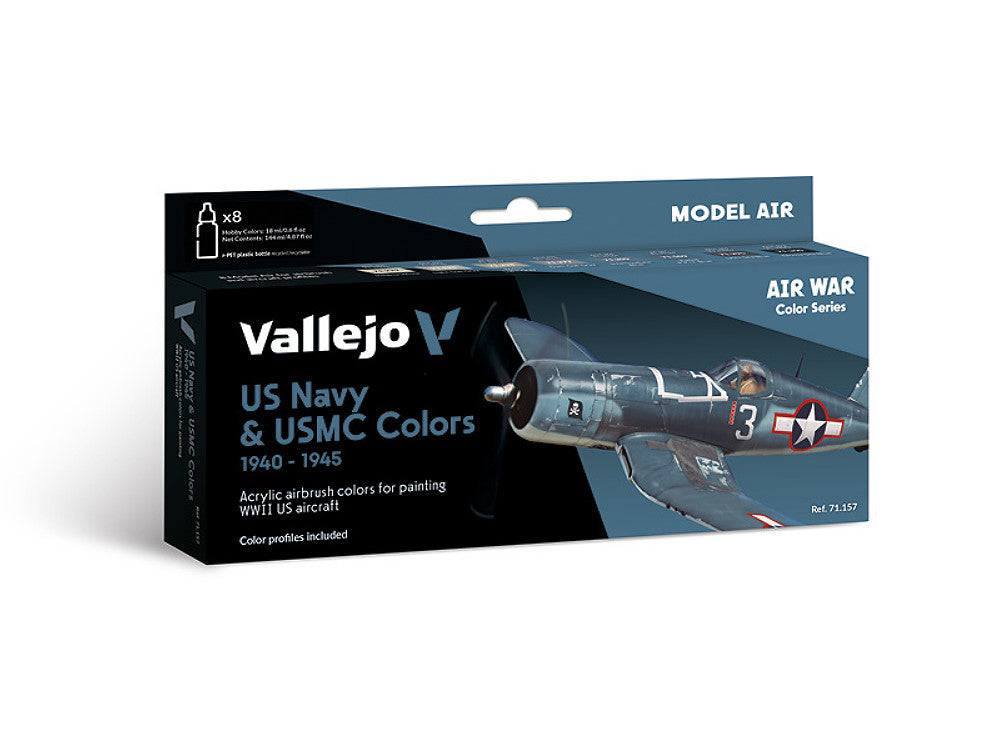 18ml x 8 Vallejo - Model Air Set - US NAVY & USMC Colors WWII 1940-1945