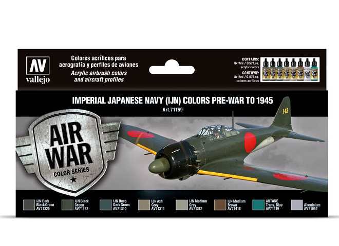 17ml x8 Vallejo - Model Air Paint Set - Imperial Japanese Navy (IJN) Colors Pre-War to 1945