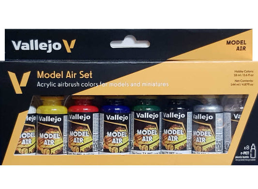 18ml x 8 Vallejo - Model Air Set - Basic Colours
