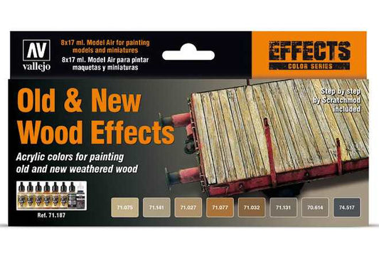 17ml x 8 Vallejo - Model Air Paint Set - Old and New Wood Effects