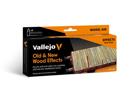 18ml x 8 Vallejo - Model Air Paint Set - Old and New Wood Effects