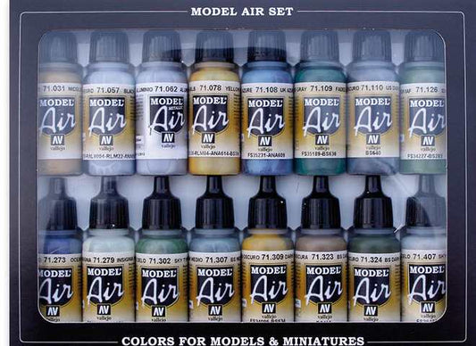 17ml x16 Vallejo - Model Air Paint Set - WWII British RAF and FAA