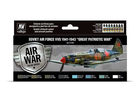 17ml x 8 Vallejo - Model Air Set - Soviet Air Force VVS 1941 to 1943 Great Patriotic War