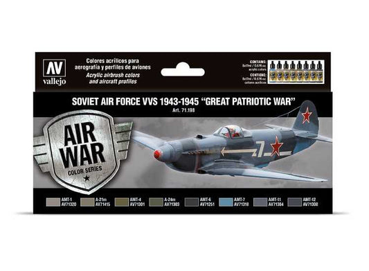 17ml x 8 Vallejo - Model Air Set - Soviet Air Force VVS 1943 to 1945 Great Patriotic War