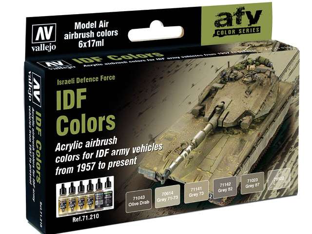 17ml x 6 Vallejo - Model Air Set - IDF Army Colours 1957 - Present