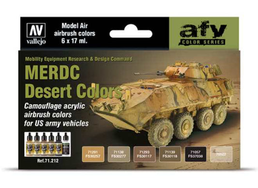 17ml x6 Vallejo - Model Air Paint Set - MERDC Desert Colours