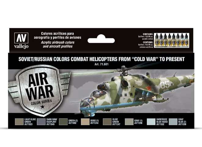 17ml x8 Vallejo - Model Air Acrylic Paint Set - Soviet / Russian Helicopters