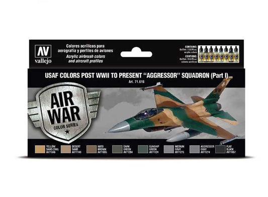 17ml x8 Vallejo - Model Air Acrylic Paint Set - USAF  post WWII to present Aggressor Sqd (Part I)