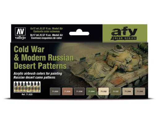 17ml x8 Vallejo - Model Air Paint Set - Cold War and Modern Russian Desert Patterns