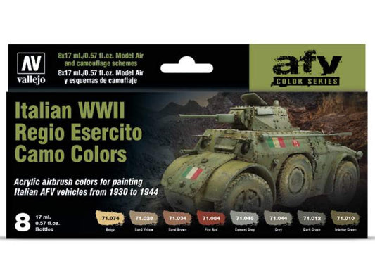 17ml x8 Vallejo - Model Air Acrylic Paint Set - Italian WWII Regio Esercito Camo Colours