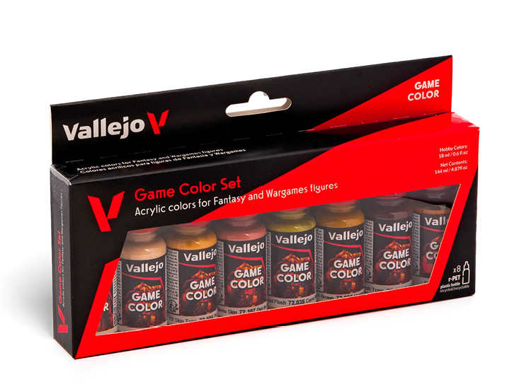 Vallejo VA72187 18ml x8 - Game Color Acrylic Paint Set - Skin Tones