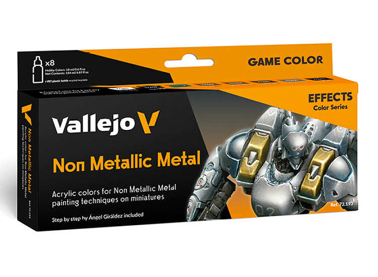 Vallejo VA72193 18ml x8 - Game Color Acrylic Paint Set - Non Metallic Metal