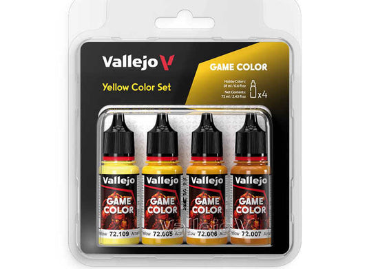 18ml x4 Vallejo - Game Color Acrylic Paint Set - Yellow Colour Set
