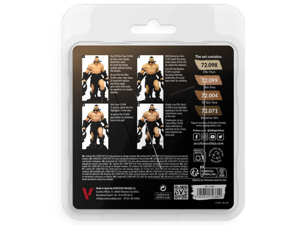 18ml x4 Vallejo - Game Color Acrylic Paint Set - Tanned Skin Set