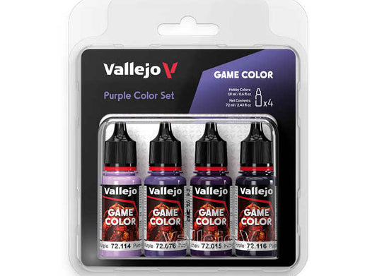 18ml x4 Vallejo - Game Color Acrylic Paint Set - Purple Colour Set