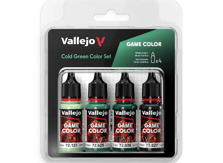 18ml x4 Vallejo - Game Color Acrylic Paint Set - Cold Green Colour Set