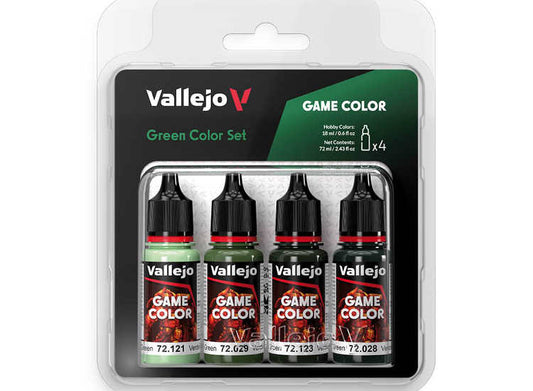 18ml x4 Vallejo - Game Color Acrylic Paint Set - Green Colour Set