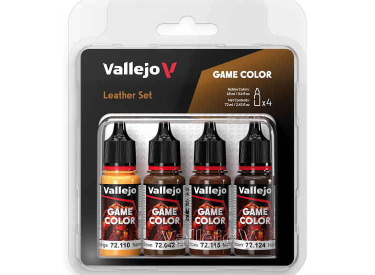 18ml x4 Vallejo - Game Color Acrylic Paint Set - Leather Set