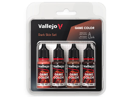 18ml x4 Vallejo - Game Color Acrylic Paint Set - Dark Skin Set