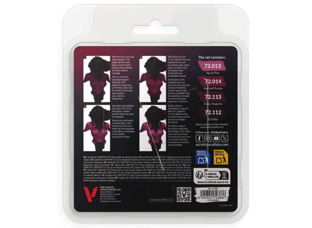 18ml x4 Vallejo - Game Color Acrylic Paint Set - Magenta