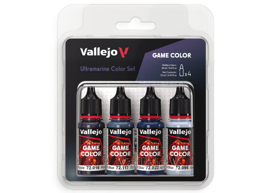 18ml x4 Vallejo - Game Color Acrylic Paint Set - Unltramarine Colour Set