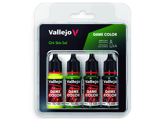 18ml x4 Vallejo - Game Color Acrylic Paint Set - Ork Skin Set
