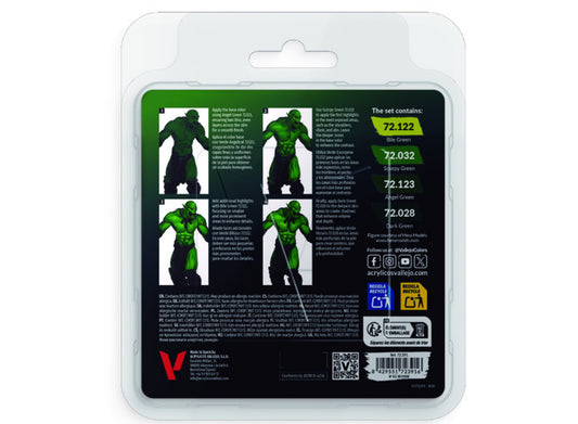 18ml x4 Vallejo - Game Color Acrylic Paint Set - Ork Skin Set