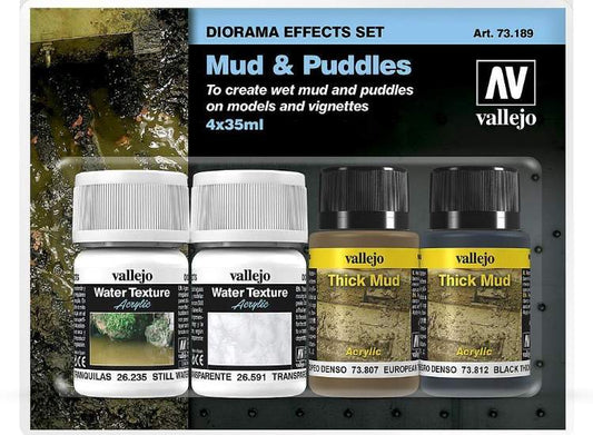 35ml x4 Vallejo - Diorama Effects Set - Mud & Puddles set