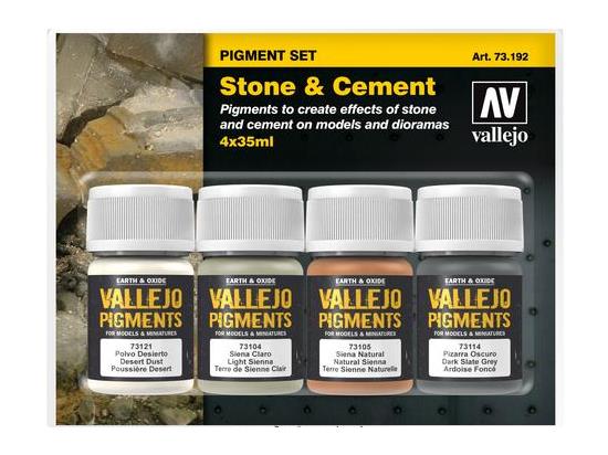 35ml x 4 Vallejo - Pigment Set - Stone and Cement