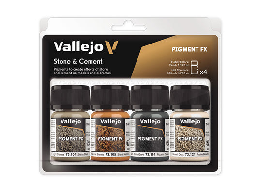 35ml x 4 Vallejo - Pigment Set - Stone and Cement