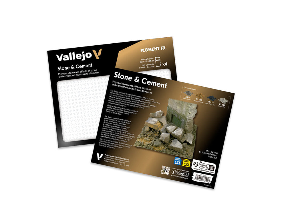 35ml x 4 Vallejo - Pigment Set - Stone and Cement