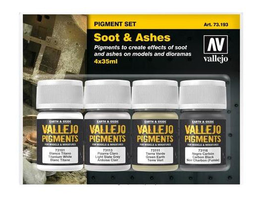 35ml x 4 Vallejo - Pigment Set - Soot and Ashes